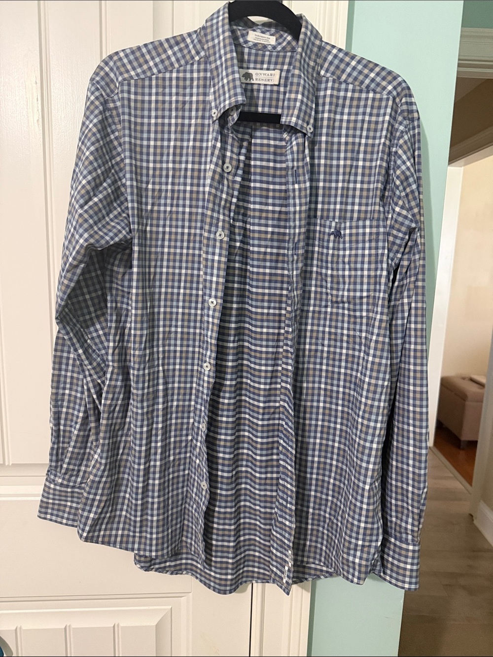 Onward Reserve Blue & White Gingham Button-Down Shirt
